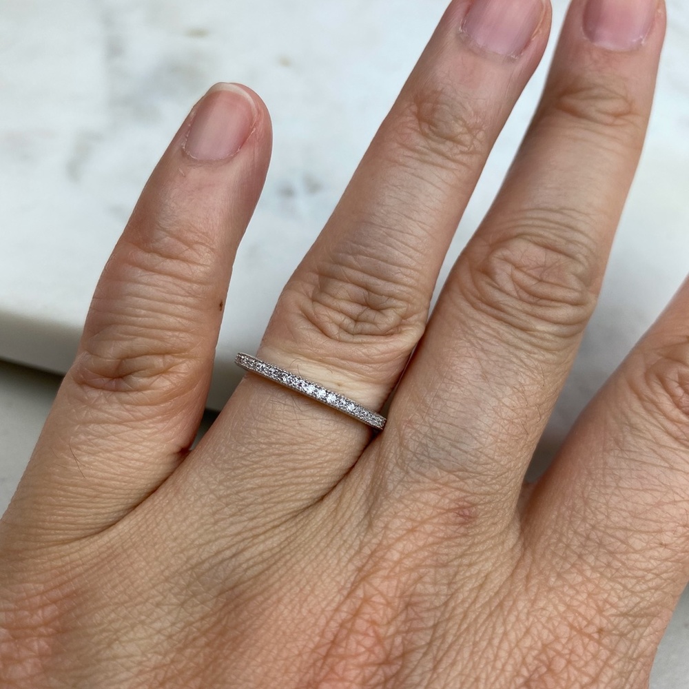 Sterling Silver & Cubic Zirconia Band - Picture 6 of 6